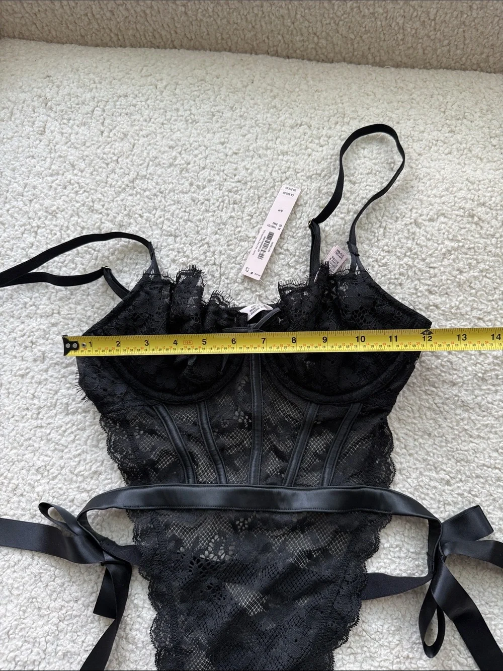 Victoria Secret Dream Angels Wicked Unlined Lace Teddy Black Size as NWT